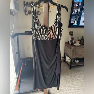 Black animal print dress